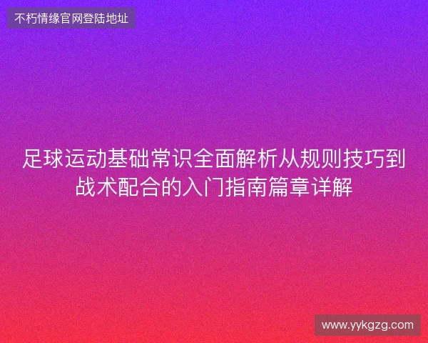 足球运动基础常识全面解析从规则技巧到战术配合的入门指南篇章详解